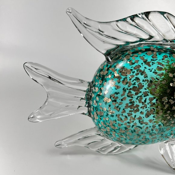 Kissing Fish Figurine Paperweight Art Glass Multicolor Decorative - Picture 10 of 12